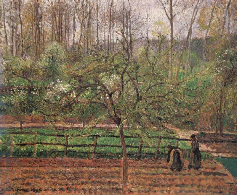 Camille Pissarro Springtime,grey weather,Eragny Spain oil painting art